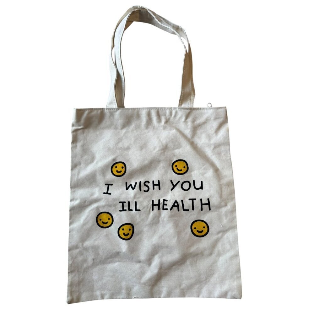 "I Wish You Ill Health" Canvas Tote Bag – Funny Graphic Shopper Tote